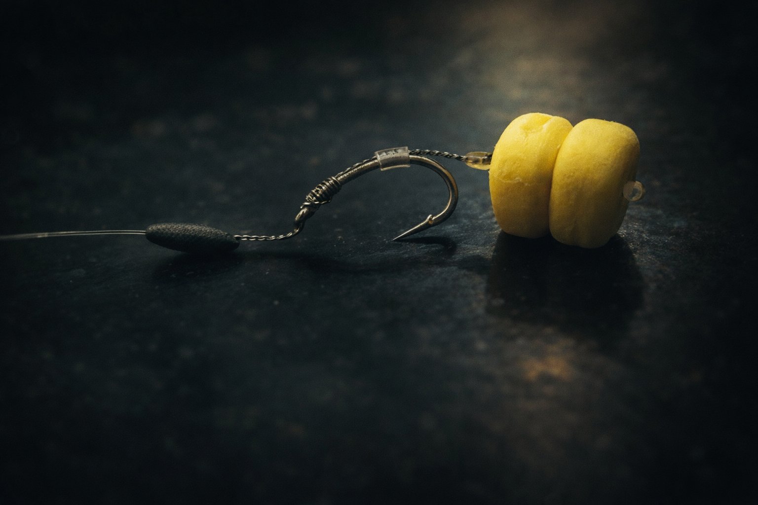 fishing rig close up with bait 3